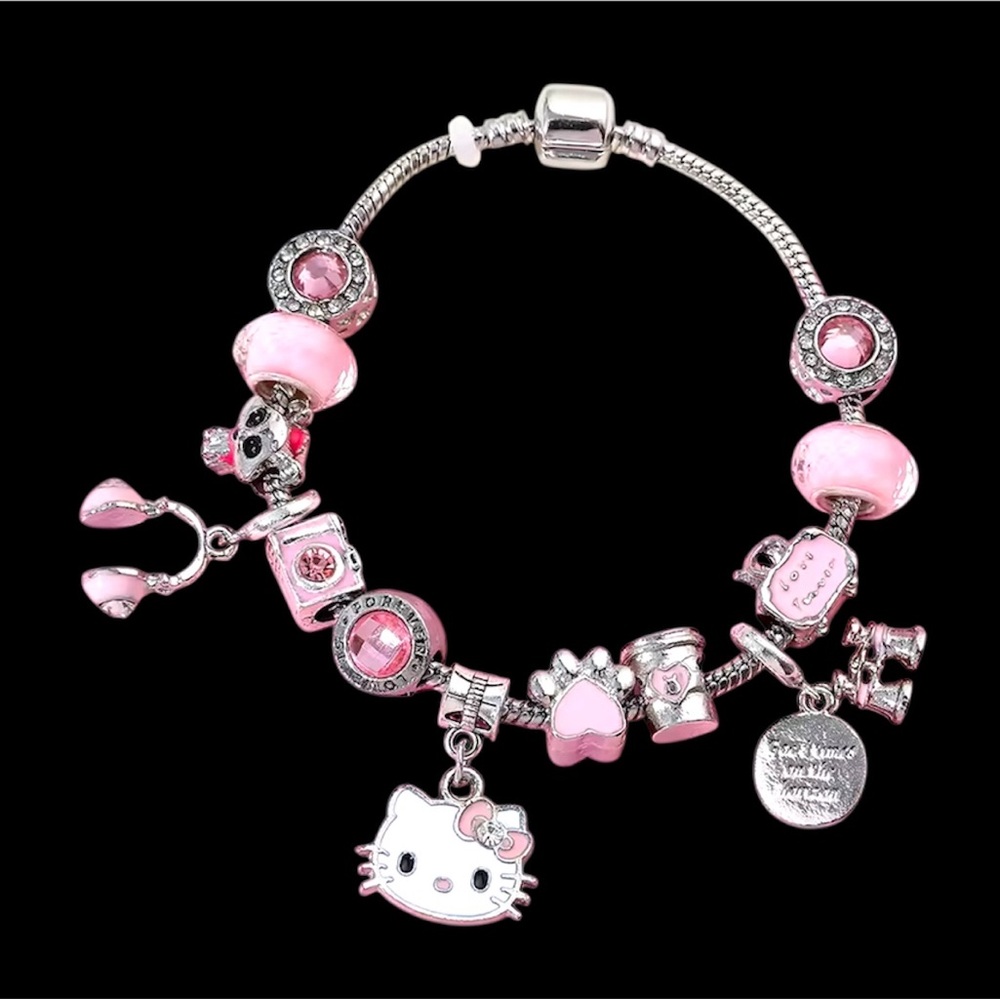 Hello Kitty Charm Bracelet – Pink Y2K Kawaii
